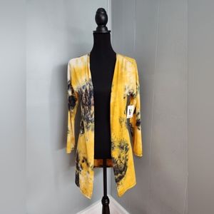 Vibe Sportswear Size‎ XS Yellow Black Tie Dye Cardigan NWT